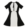 Karl Lagerfeld Midi A-Line Dress - Small Black & White Viscose Blend