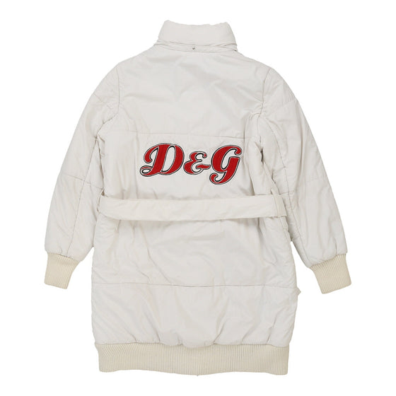 Age 14 Dolce & Gabbana Spellout Puffer - Medium White Polyester Blend