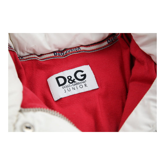 Age 14 Dolce & Gabbana Spellout Puffer - Medium White Polyester Blend