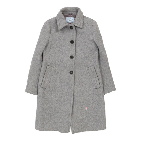 Prada Trench Coat - Large Grey Wool Blend