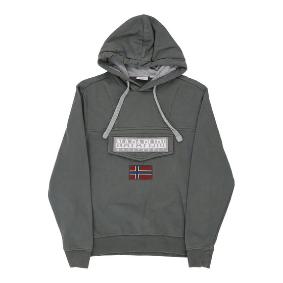 Vintage khaki Napapijri Hoodie - mens x-small