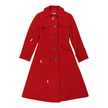  Aquascutum Trench Coat - Small Red Cotton Blend