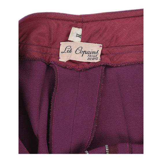 Les Copains Flared Trousers - 28W UK 8 Purple Cotton