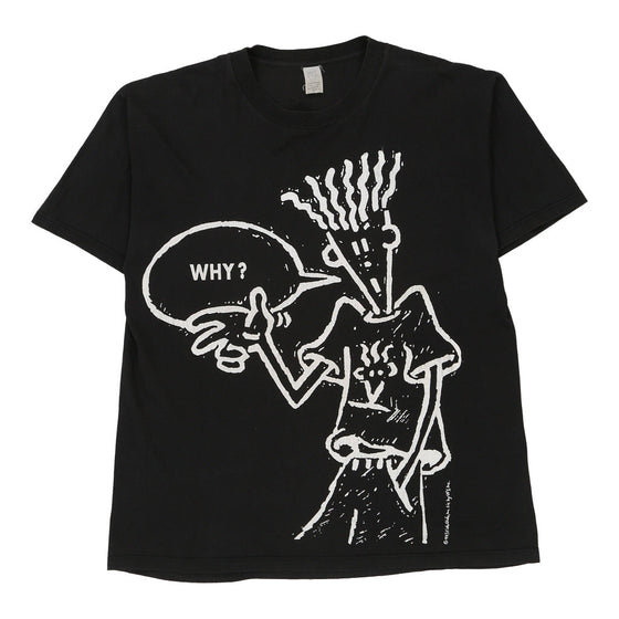 Vintage black 1985 Fido Dido T-Shirt - mens large