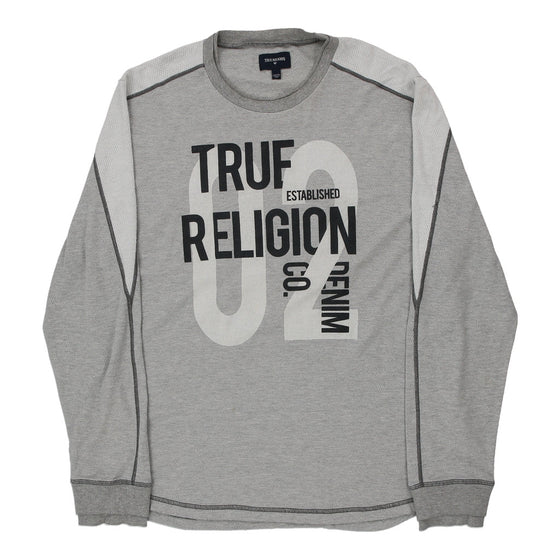 Vintage grey True Religion Long Sleeve T-Shirt - mens xxx-large