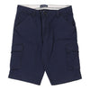 Vintage navy Cotton & Silk Cargo Shorts - mens 34" waist