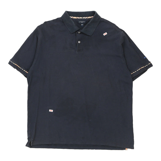 Burberry Golf Polo Shirt - Large Blue Cotton