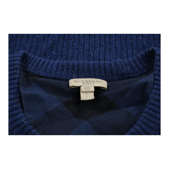 Burberry Brit Jumper Dress - Small Blue Wool Blend