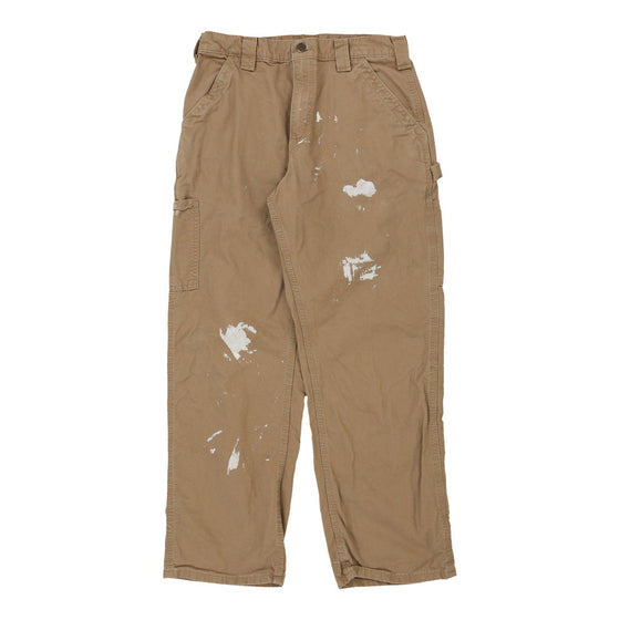 Vintage brown Paint Splattered Carhartt Carpenter Trousers - mens 31" waist