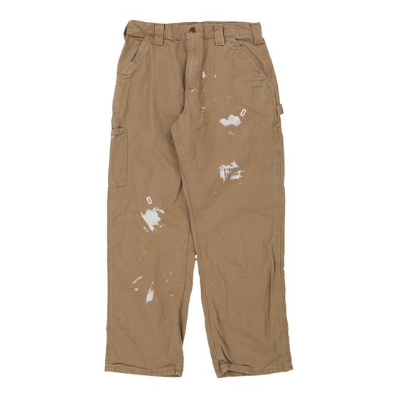 Vintage brown Paint Splattered Carhartt Carpenter Trousers - mens 31" waist