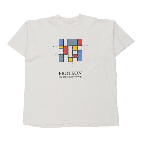 Vintage white Proteon T-Shirt - mens x-large