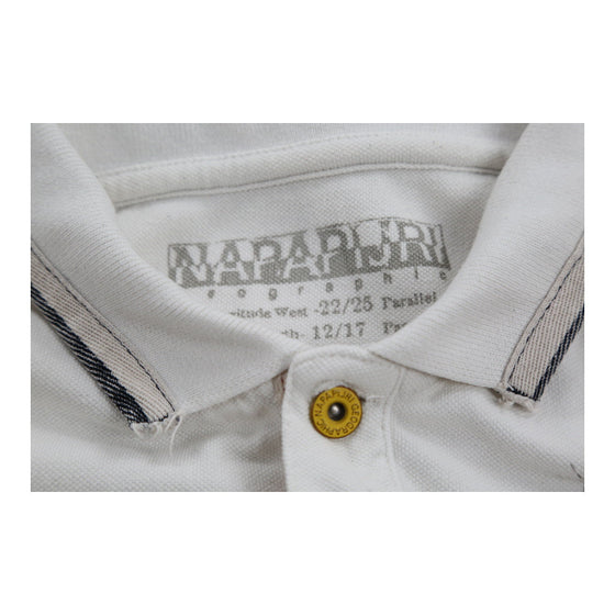 Vintage white Napapijri Polo Shirt - womens large