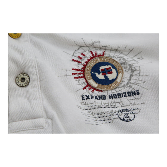 Vintage white Napapijri Polo Shirt - womens large