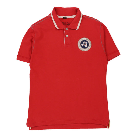 Vintage red Napapijri Polo Shirt - mens large