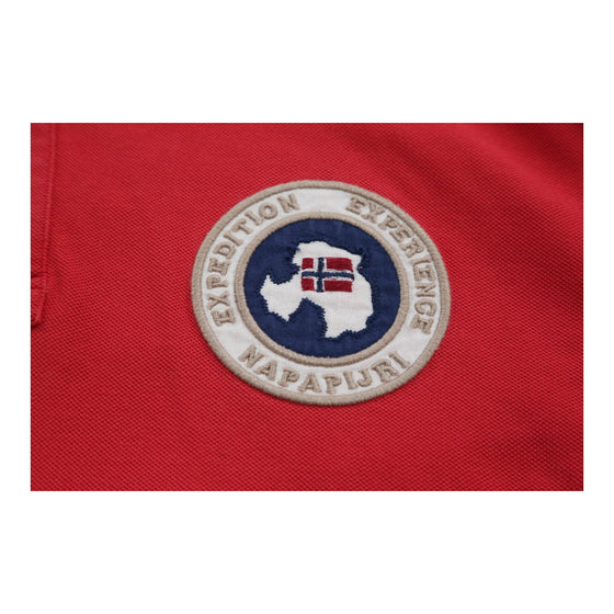 Vintage red Napapijri Polo Shirt - mens large