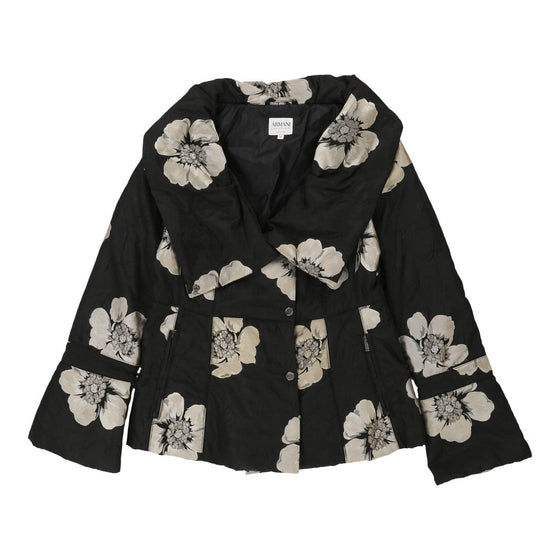 Armani Floral Jacket - Large Black Nylon