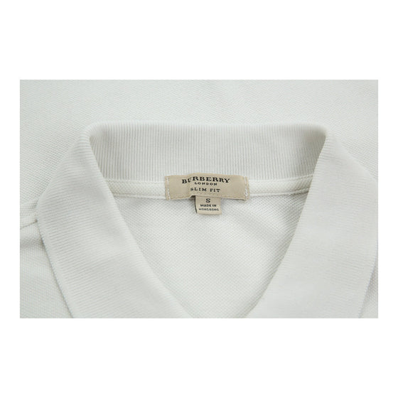 Vintage white Burberry London Polo Shirt - mens small