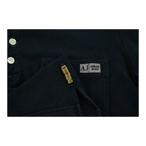 Vintage black Armani Jeans Polo Shirt - mens small