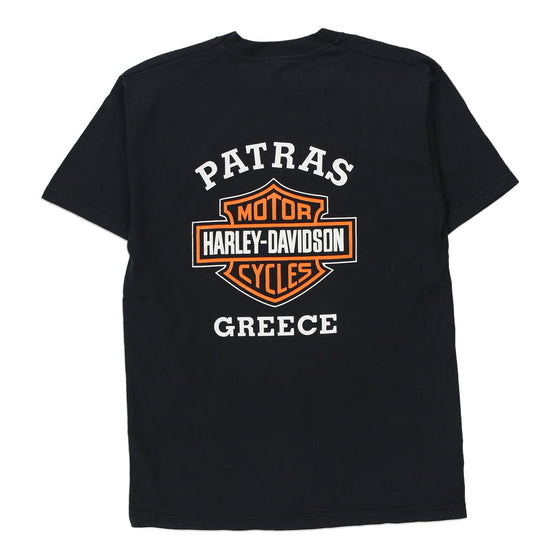 Vintage black Patras Greece Harley Davidson T-Shirt - mens medium