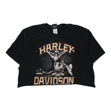  Vintage black Arbor Vitae WI Harley Davidson Crop Top - womens x-large