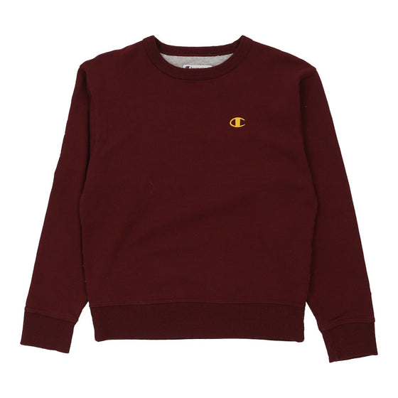 Champion Sweatshirt Small Burgundy Cotton Blend