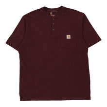  Vintage burgundy Henley Carhartt T-Shirt - mens large