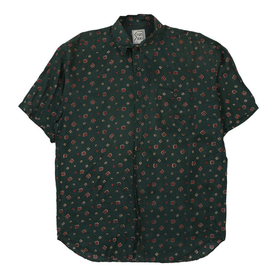 Vintage green Fuzi Ilks Patterned Shirt - mens medium