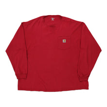  Pre-Loved red Carhartt Long Sleeve T-Shirt - mens xx-large