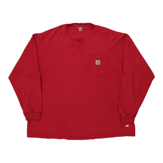 Pre-Loved red Carhartt Long Sleeve T-Shirt - mens xx-large