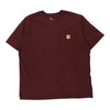 Pre-Loved burgundy Carhartt T-Shirt - mens x-large