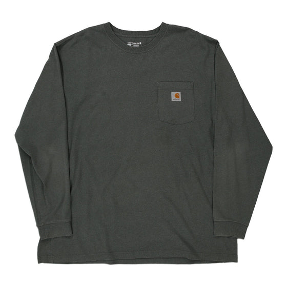 Pre-Loved grey Carhartt Long Sleeve T-Shirt - mens xx-large