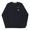 Pre-Loved navy Carhartt Long Sleeve T-Shirt - mens x-large