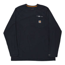  Pre-Loved navy Carhartt Long Sleeve T-Shirt - mens x-large