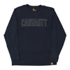 Pre-Loved navy Carhartt Long Sleeve T-Shirt - mens medium