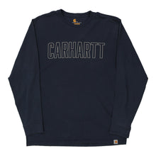  Pre-Loved navy Carhartt Long Sleeve T-Shirt - mens medium