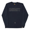 Pre-Loved navy Carhartt Long Sleeve T-Shirt - mens medium