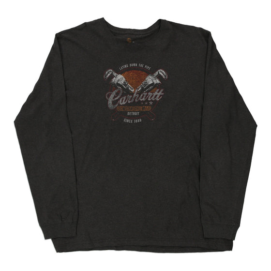 Pre-Loved black Carhartt Long Sleeve T-Shirt - mens x-large