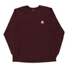 Pre-Loved burgundy Carhartt Long Sleeve T-Shirt - mens large