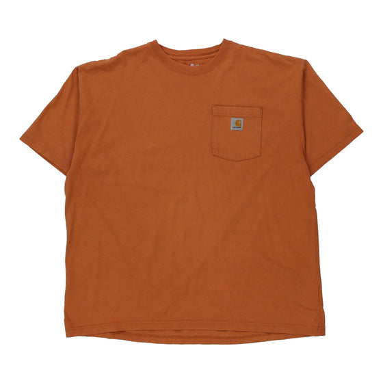 Pre-Loved orange Carhartt T-Shirt - mens x-large