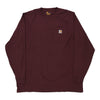 Pre-Loved burgundy Carhartt Long Sleeve T-Shirt - mens xx-large