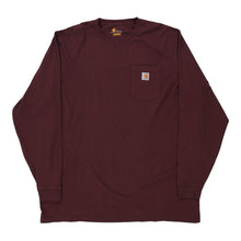  Pre-Loved burgundy Carhartt Long Sleeve T-Shirt - mens xx-large