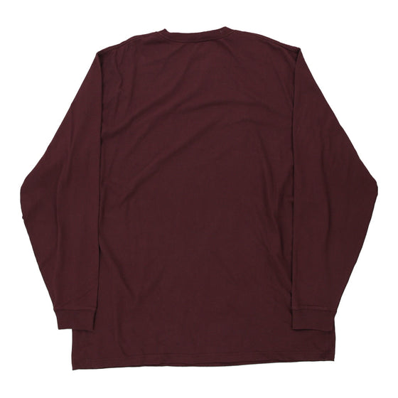 Pre-Loved burgundy Carhartt Long Sleeve T-Shirt - mens xx-large