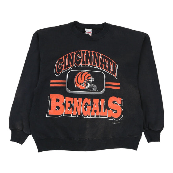 Cincinnati Bengals True Fan NFL Sweatshirt - Large Black Cotton Blend