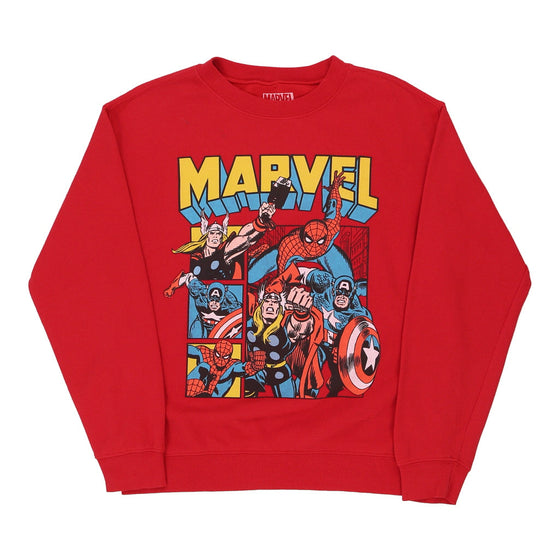 Vintage red Age 13-14 Marvel Sweatshirt - boys medium