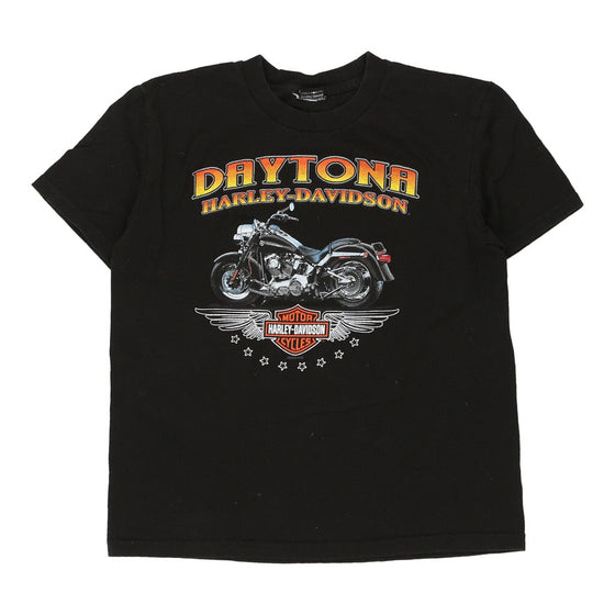 Vintage black Age 8-10 Daytona Beach, Florida Harley Davidson T-Shirt - boys medium