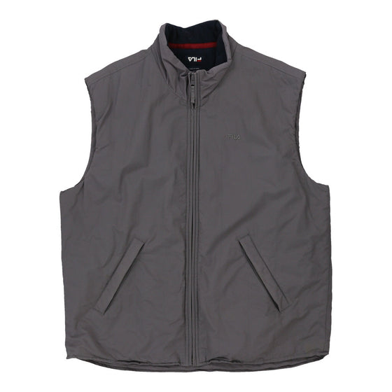 Vintage grey Fila Gilet - mens x-large