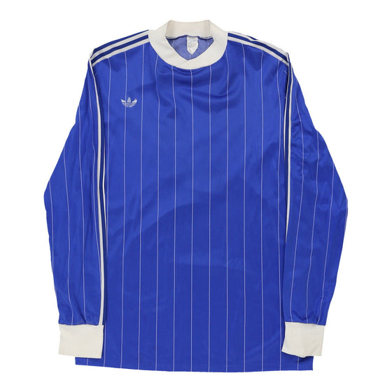 Vintage blue 1970s Adidas Football Shirt - mens medium