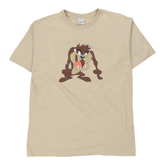 Vintage beige Tasmanian Devil Warner Bros T-Shirt - mens large