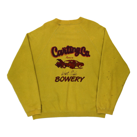 Vintage yellow Carting Co West Side Bowery Bowery Cardigan - mens medium