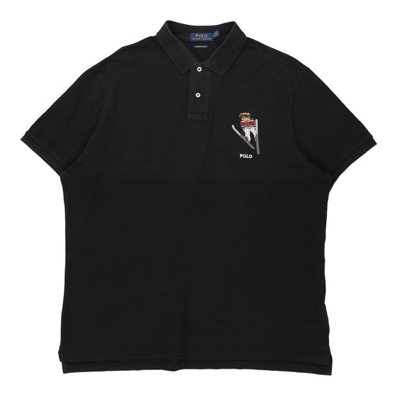 Vintage black Polo Bear Ralph Lauren Polo Shirt - mens x-large